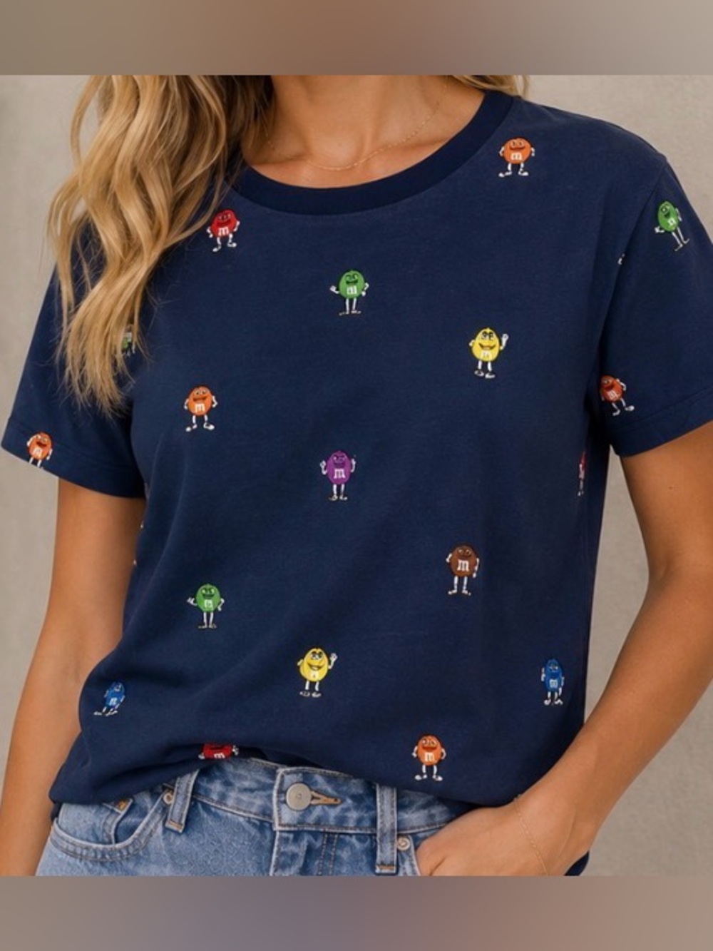 Vintage M&M's Mars T-shirt Shirt Navy Blue Tee XS India Character Top Candy 80’s